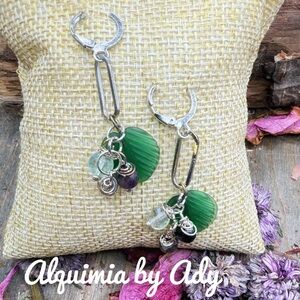 Alquimia by Ady Green and silver cluster Earrings